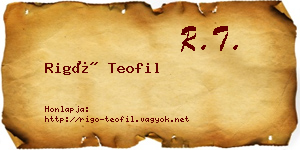 Rigó Teofil névjegykártya
